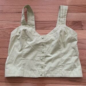 Abercrombie & Fitch Crop Top Womens Medium Green Button Up Casual Minimalist